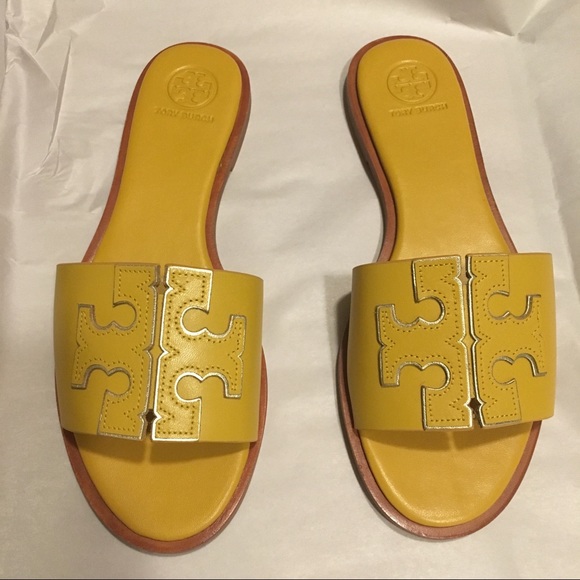 tory burch ines slide yellow